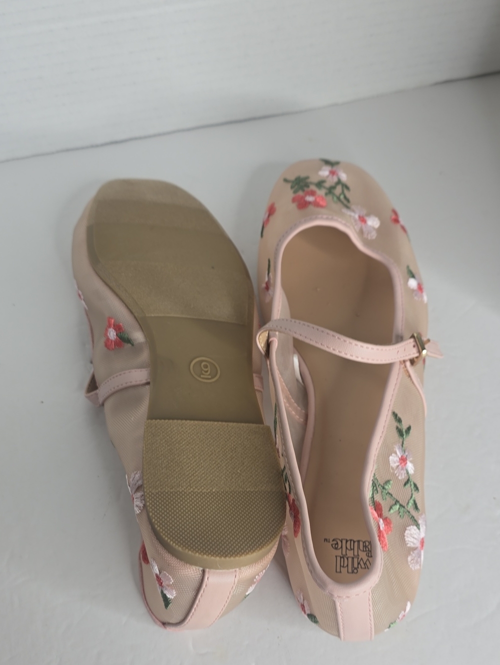 Women's Elsa Floral Mesh Mary Jane Flats Wild Fable Size 9 - Picture 6 of 8